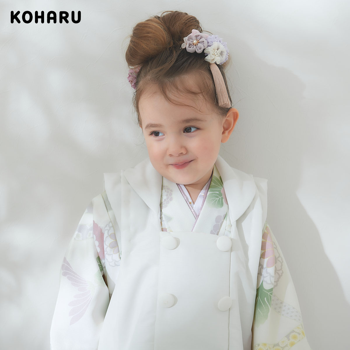 七五三 3歳着物 被布セット 白 絞り加工 楽天市場】七五三 3歳 着物 被布セット 白木蓮 女の子 suger kei