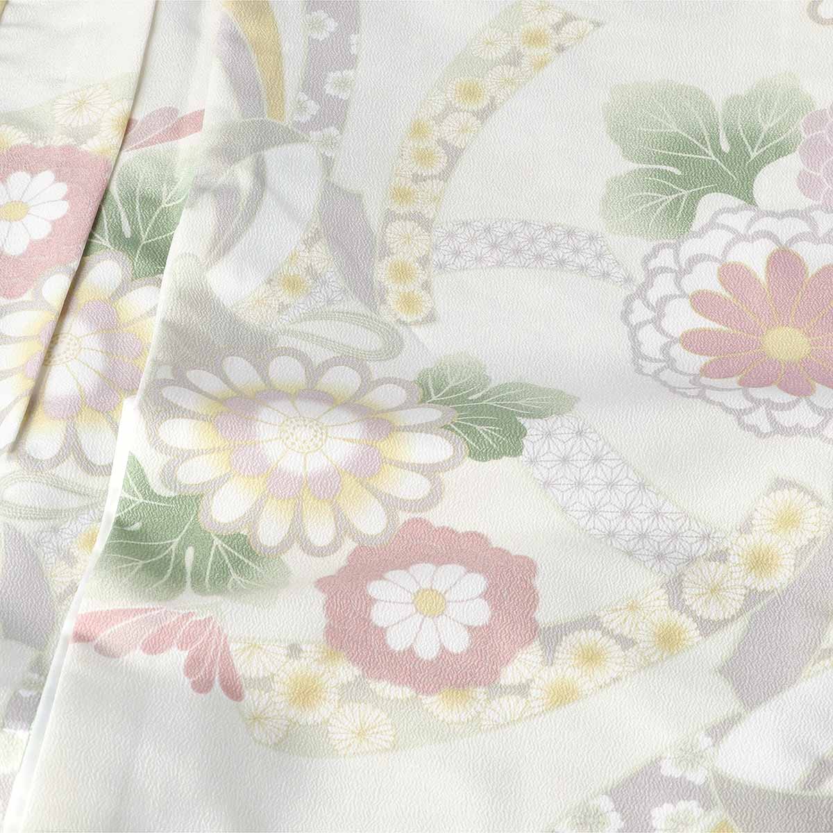 七五三被布 : KOHARU K239 【三歳女児被布】白x白菊熨斗目 | 七五三