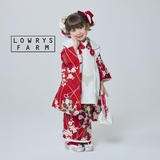 ちろる/プロフ必読さま専用 羽織袴 被布着物 七五三 5歳 3歳 ハンドメイド 七五三被布 : LOWRYS FARM K264 【三歳女児被布】赤白雲取り×クリーム