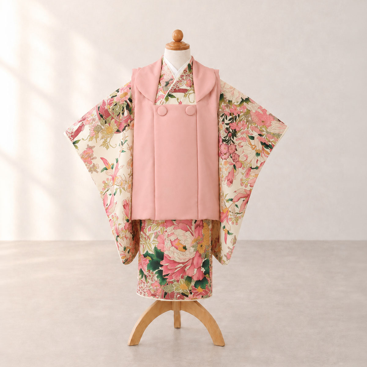 七五三被布 : Shikibu Classic K277 【三歳女児被布】ピンク 大輪牡丹