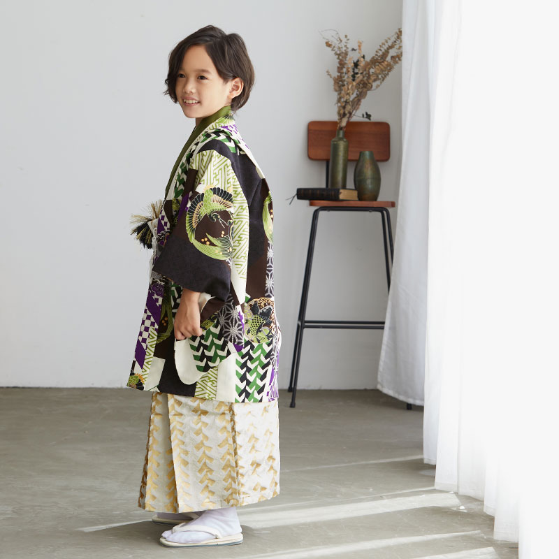 男児袴 男の子袴セット 「縞 全3柄」 3歳、5歳、7歳の男の子用袴 七五三 卒園