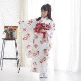 七五三七歳四つ身：N003 ファンタジー 白地 手鞠 | 七五三着物レンタル