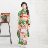 3歳　七五三　緑色着物 レンタル】七五三着物 3歳 男の子 オリジナル 被布着物タイプ 緑