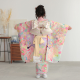 七五三七歳四つ身：N038 乙葉 紫 薬玉に桜楓菊 | 七五三着物レンタル