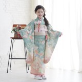 七五三七歳四つ身：N040 JILL STUART 薄緑 蝶々 | 七五三着物レンタル