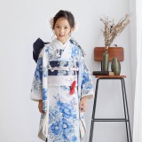 七五三七歳四つ身：N070 JILL STUART 薄グレー アネモネ | 七五三着物