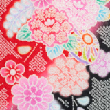 七五三七歳四つ身：N080 【正絹】赤 総絞り 牡丹に手毬 | 七五三着物