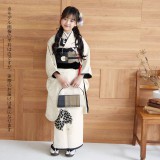 七五三七歳四つ身：N086 ジャパンスタイル オフホワイト ダリア