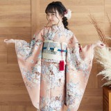 七五三一式　レトロ LOWRYS FARM》レトロ熨斗の着物に亀甲帯 黒／七五三・七歳女の子