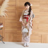 七五三七歳四つ身：N114 JILL STUART ピンクベージュ 草花 | 七五三