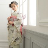 七五三七歳四つ身：N126 クリーム 白牡丹 | 七五三着物レンタル