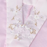 七五三七歳四つ身：N134 式部浪漫 水色 辻が花風 | 七五三着物レンタル