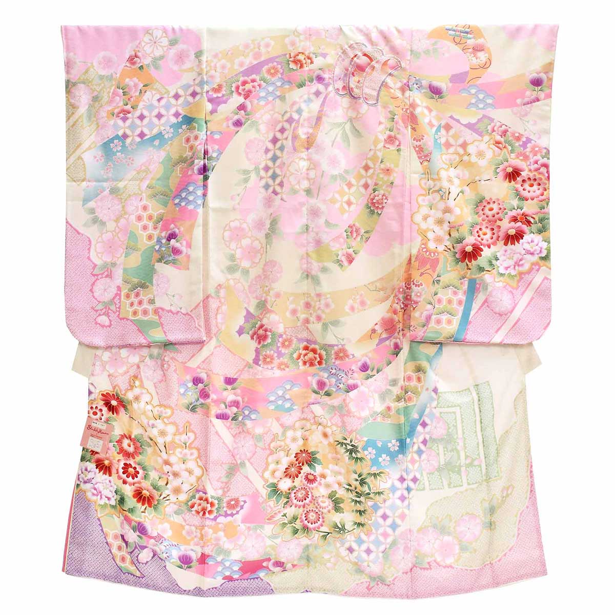 七五三七歳四つ身：N169 式部浪漫 アイボリー 源氏香 | 七五三着物