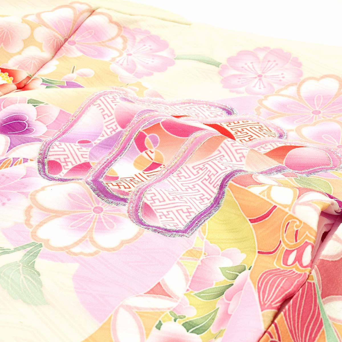 七五三七歳四つ身：N169 式部浪漫 アイボリー 源氏香 | 七五三着物