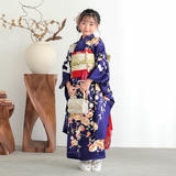 専用です★逸品　正絹綸子黒色に枝垂れ菊と貝桶文　七歳着物フルセット 七五三に☆逸品 正絹綸子黒色に枝垂れ菊と貝桶文 七歳