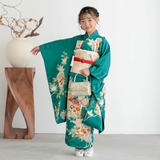 訪問着フルセット　着物　正絹　水色　華　友禅染　可愛い　七五三　k4未使用 美品 友禅 人気の水色 正絹訪問着 フルセット4点 入学式 七五三