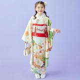 七五三七歳四つ身：N204 式部浪漫 アイボリーxヒワ 梅重ね | 七五三