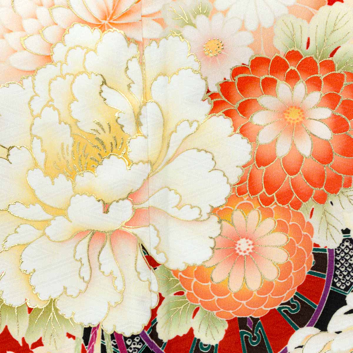 七五三七歳四つ身：N211 華徒然 赤 花車 | 七五三着物レンタル | 京都