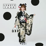 七五三七歳四つ身：N241 LOWRYS FARM 黒 牡丹に薬玉 | 七五三着物