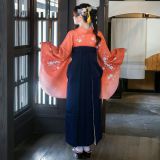 二尺袖袴：G056 【訳あり】サーモンピンク 桜柄☆(宅)│ 袴レンタル