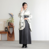 二尺袖袴：G1024 白 菊牡丹│ 袴レンタル │ 京都着物レンタル夢館