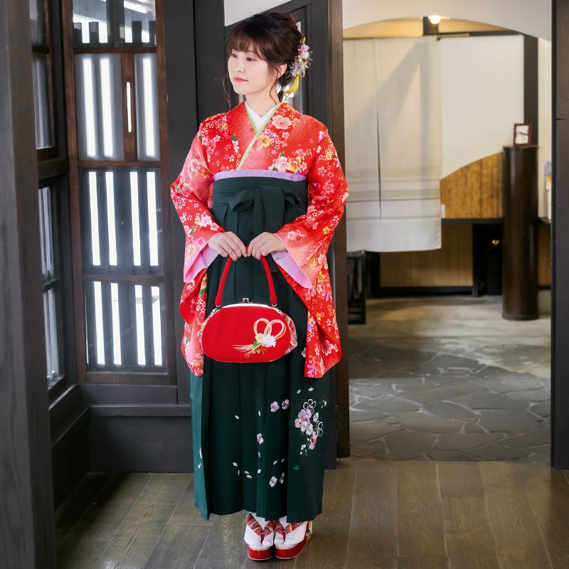 2尺袖 ポリエステル着物 袴用 ポイント刺繍 （SOUBIEN 二尺袖