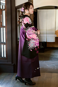 二尺袖 着物 袴フルセット From KYOTO 刺繍袴 NO29776 ニ尺袖袴
