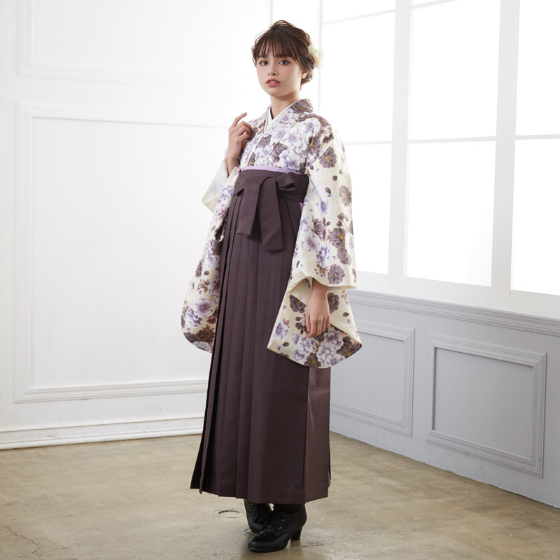 二尺袖袴：G519 クリーム 淡墨桜(A094)│ 袴レンタル │ 京都着物