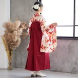 二尺袖袴：HG556 白・赤 矢羽根に牡丹(A004)│ 袴レンタル