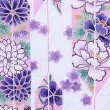 二尺袖袴：HG557 白・紫 矢羽根に牡丹(A013)│ 袴レンタル │ 京都着物