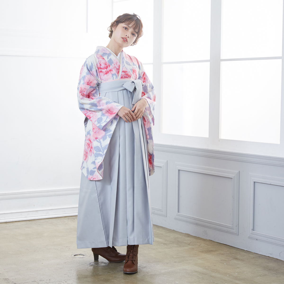 2尺袖 ブランド JILLSTUART ポリエステル着物 袴用 薔薇