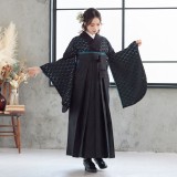 レース二尺袖 着物 袴フルセット 総レース ショート丈 黒色 袴変更可能 レンタル】 卒業式 袴 レンタル 女 袴セット 女性 卒業式袴