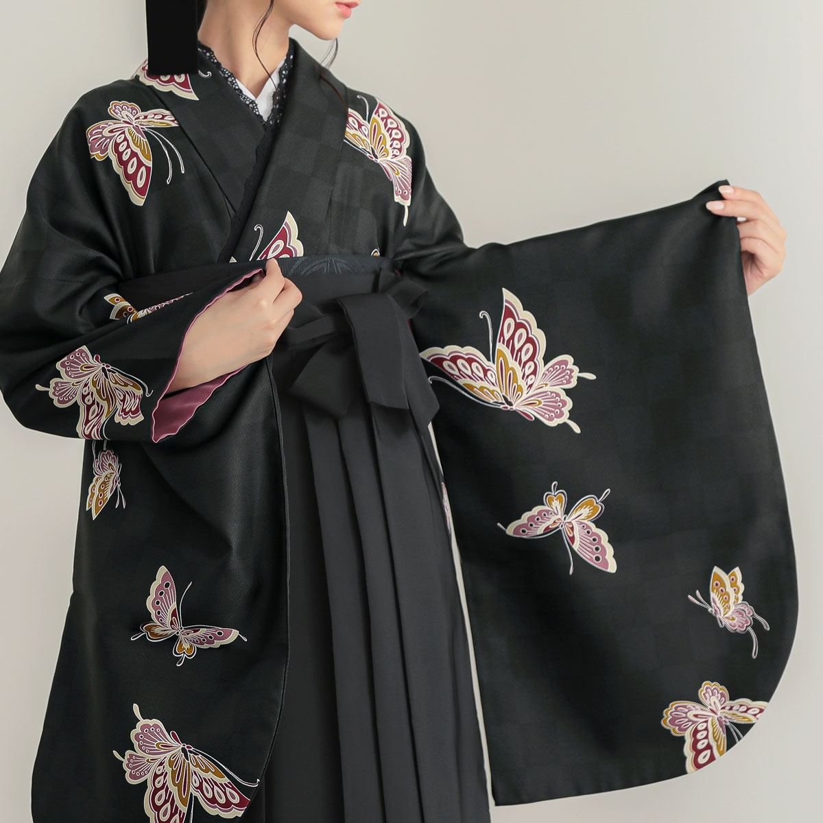 2尺袖 ブランド ポリエステル着物 九重 松竹梅 蝶 袴用 5178711401_8fb0b1d8-95cc-47d0-