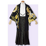 Y023-Y165 黒 黄龍×柄袴│ 紋付袴レンタル │ 京都着物レンタル夢館