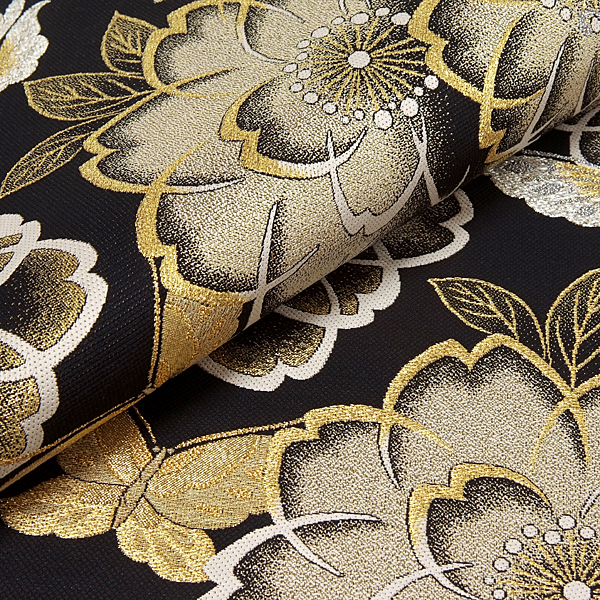 帯単品：B1261 ｜ 振袖用帯 黒金 桜に蝶│ 帯単品レンタル │ 京都着物