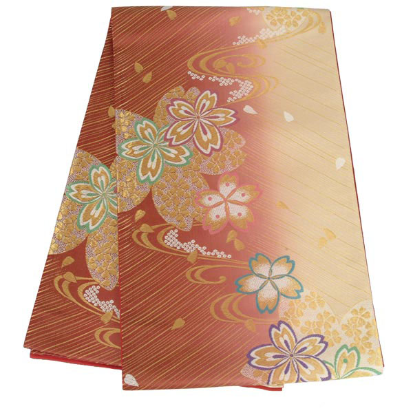振袖：R197 【訳あり】茶色と紫 桜と笹模様☆(絹)│ 振袖レンタル