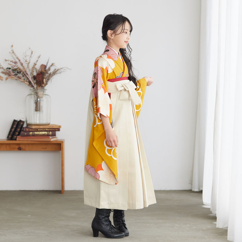 四つ身セット ねじり梅柄 ブルー 紺藍地にねじり梅の着物／七五三・七