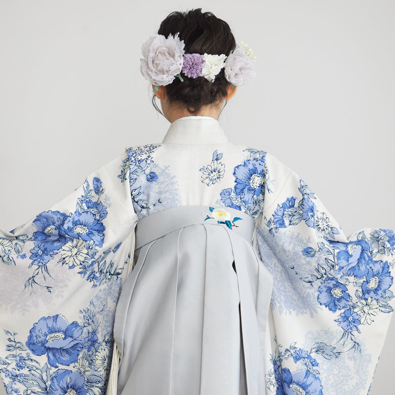 四つ身+袴レンタル:N070 JILL STUART 薄グレー アネモネ│ 袴 四つ身+袴レンタル:N070 JILL STUART 薄グレー アネモネ│ 袴
