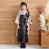 四つ身＋袴レンタル：N081 Petit Pri ベージュ 水玉に桜の丸文│ 袴