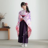 BY5423 浅紫　灰紫　小紋　着物　正絹　おしゃれ着　花　さくら 楽天市場】【新古品】 道中着 コート 正絹 袷 吉乃一廉 作家物
