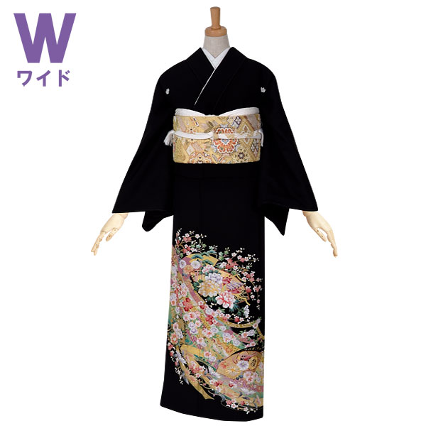 黒留袖：T180 熨斗と吉祥紅白梅(w)| 黒留袖レンタル │ 京都着物 