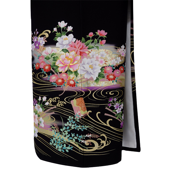 正絹黒留袖レンタルフルセット「加賀友禅 四季の花々」 | すべて