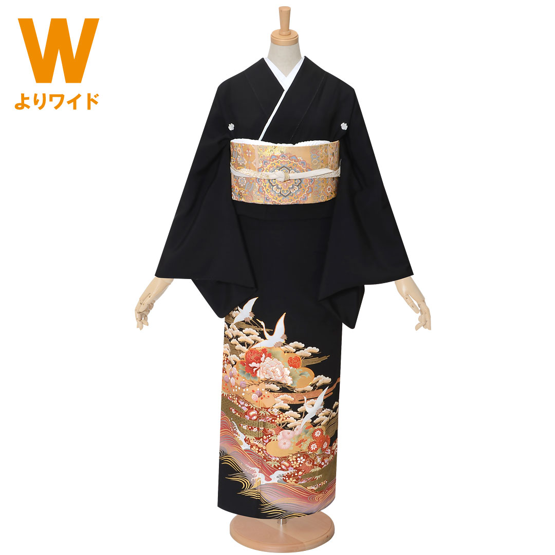 黒留袖：T333 鶴に吉祥松梅(特)(T242)| 黒留袖レンタル │ 京都着物