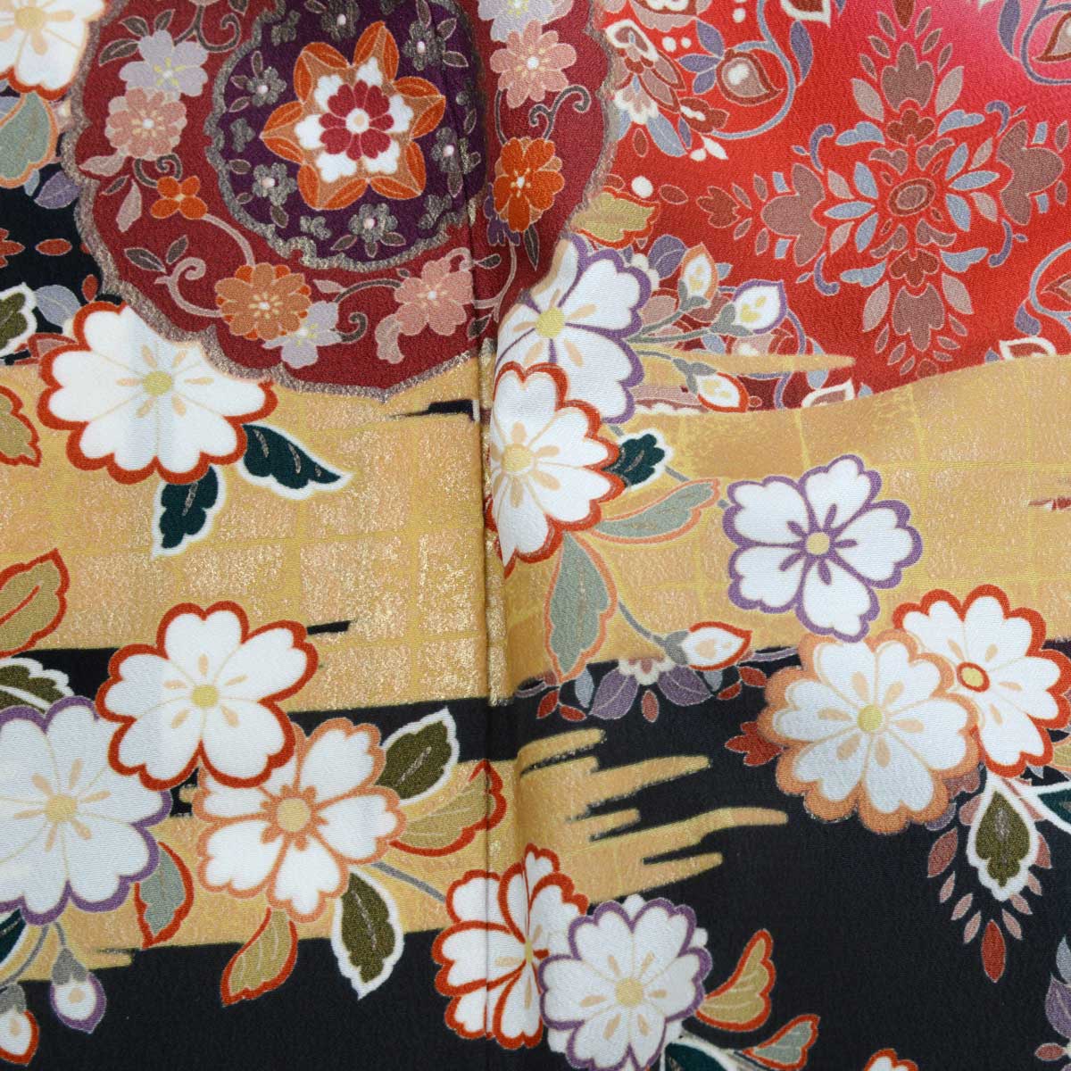 黒留袖：T341 ジャパンスタイル 工霞に華紋と鳳凰| 黒留袖