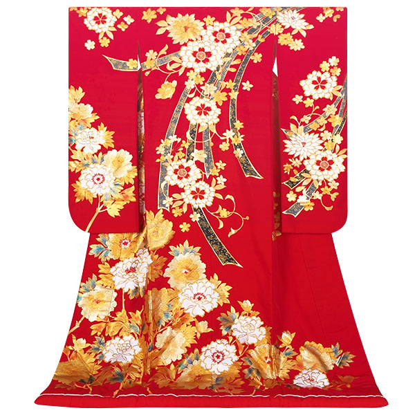 白無垢・色打掛:U016 牡丹・桜熨斗| 婚礼衣装レンタル | 京都着物