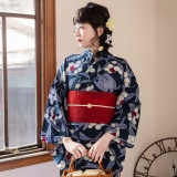 着物・浴衣 ppsk 浴衣: YK036 きもの町 紺 鳥と木の実 | 京都着物レンタル夢館