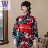 浴衣: YK041 きもの町 紺 牡丹(W) | 京都着物レンタル夢館
