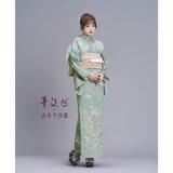 浴衣: YK118 華徒然×吉木千沙都 くすみグリーン 菊 | 京都着物レンタル夢館